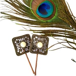 Blue Honey Jewelry Metal Ornate Hair Pins